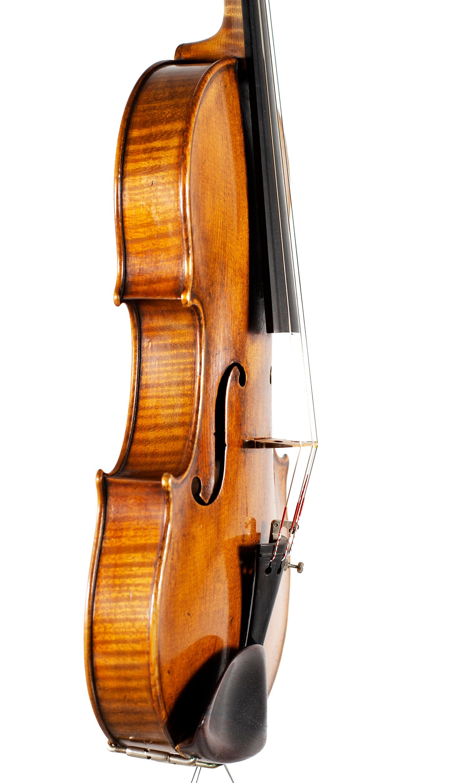 Violin, Circle of Joseph Bassot, Paris, circa 1800 — angled view, 70°