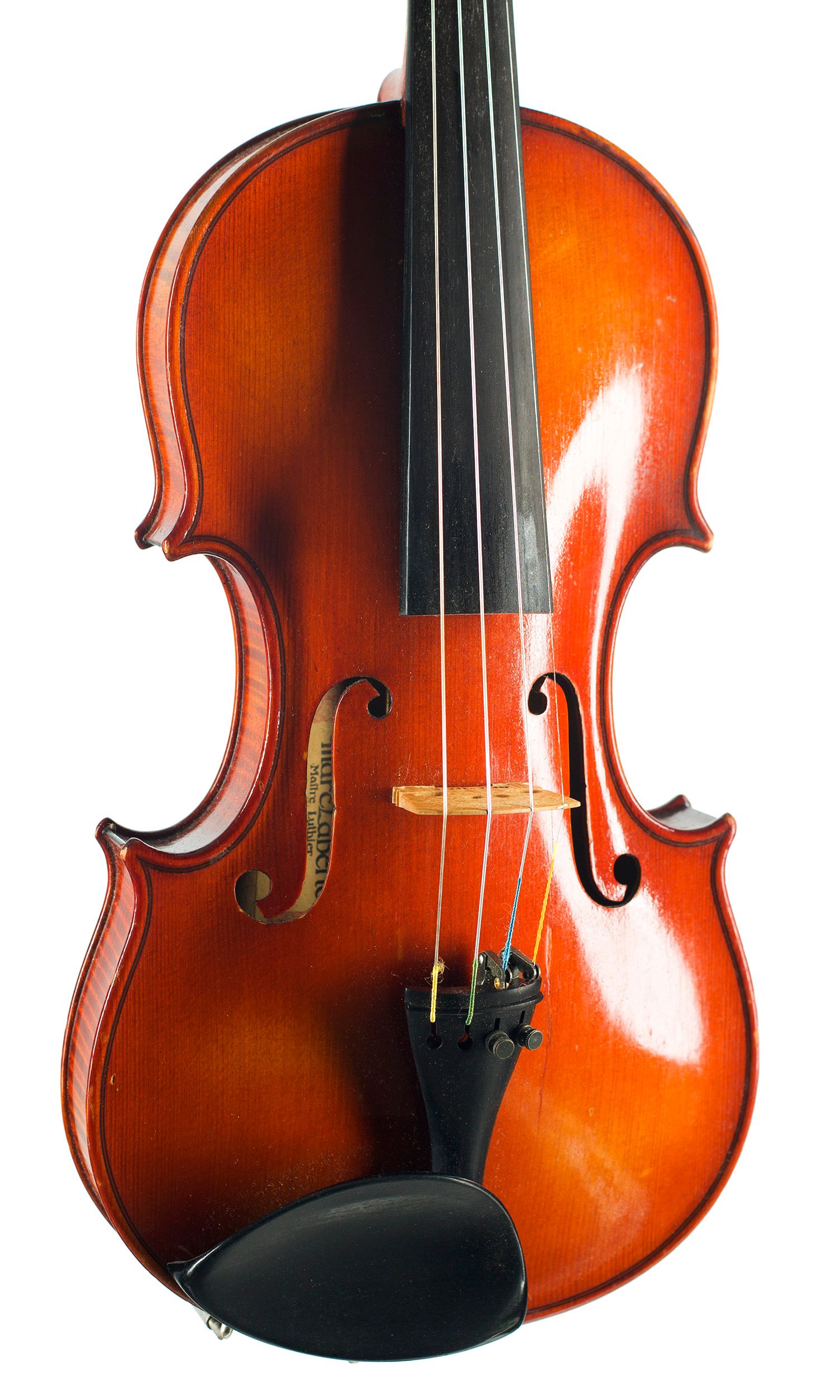 Violin by Marc Laberte, Mirecourt, first half of the 20th century — angled view, 20°