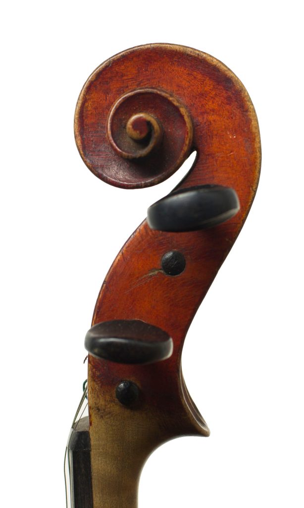 Violin by Frank Watson, Rochdale, 1909 — scroll