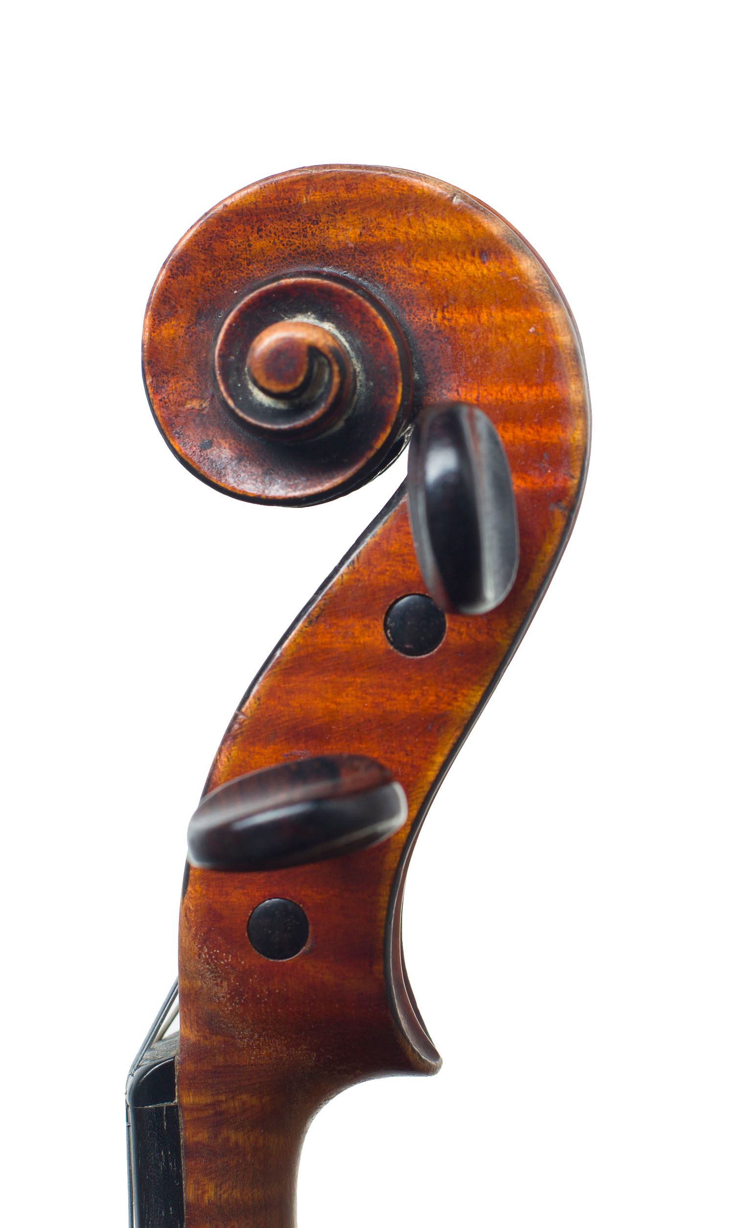 Violin by Honore Derazey, Mirecourt, second half of the 19th Century — scroll