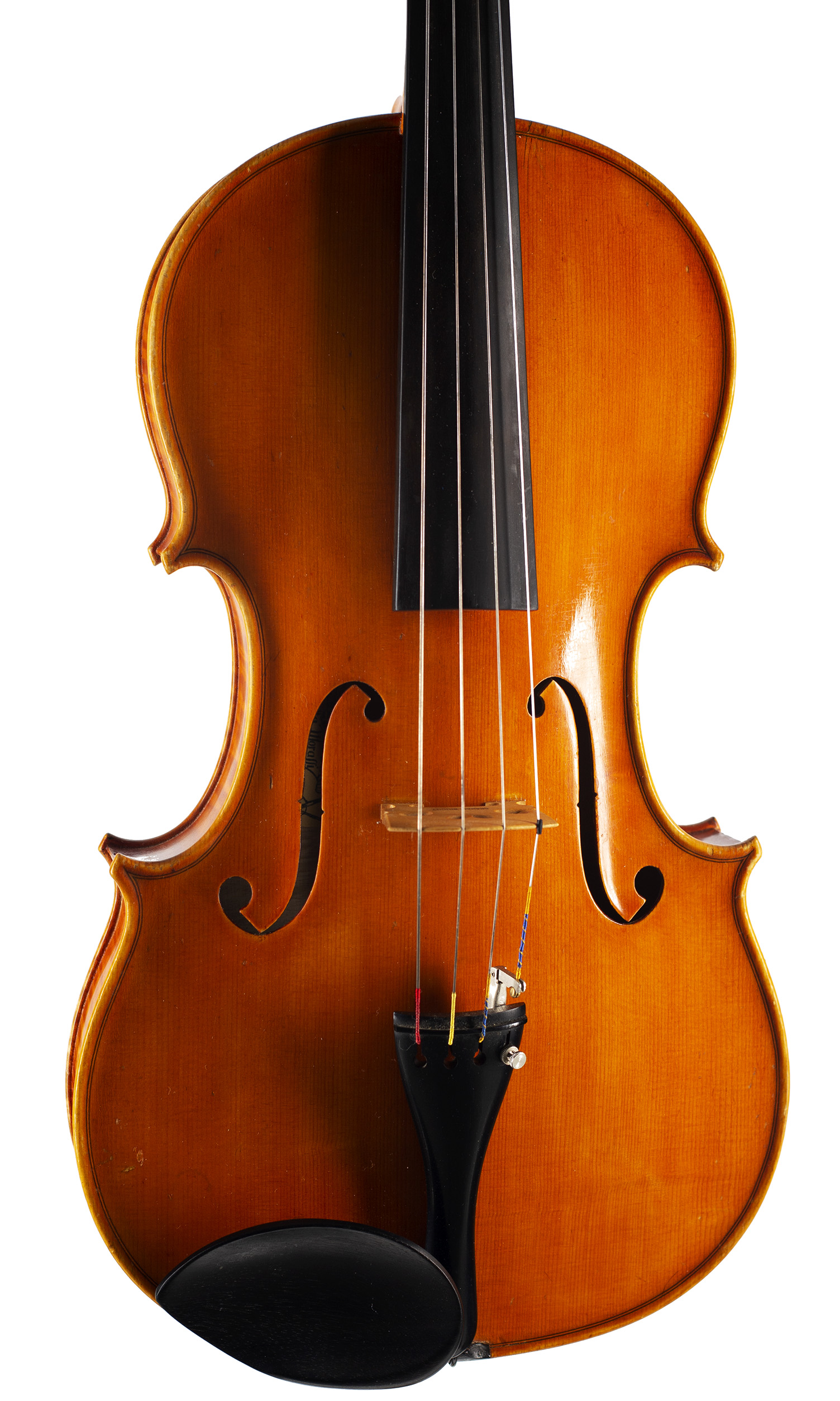 A viola by Giovanni Battista Morassi, Cremona, 1974 — angled view, 20°