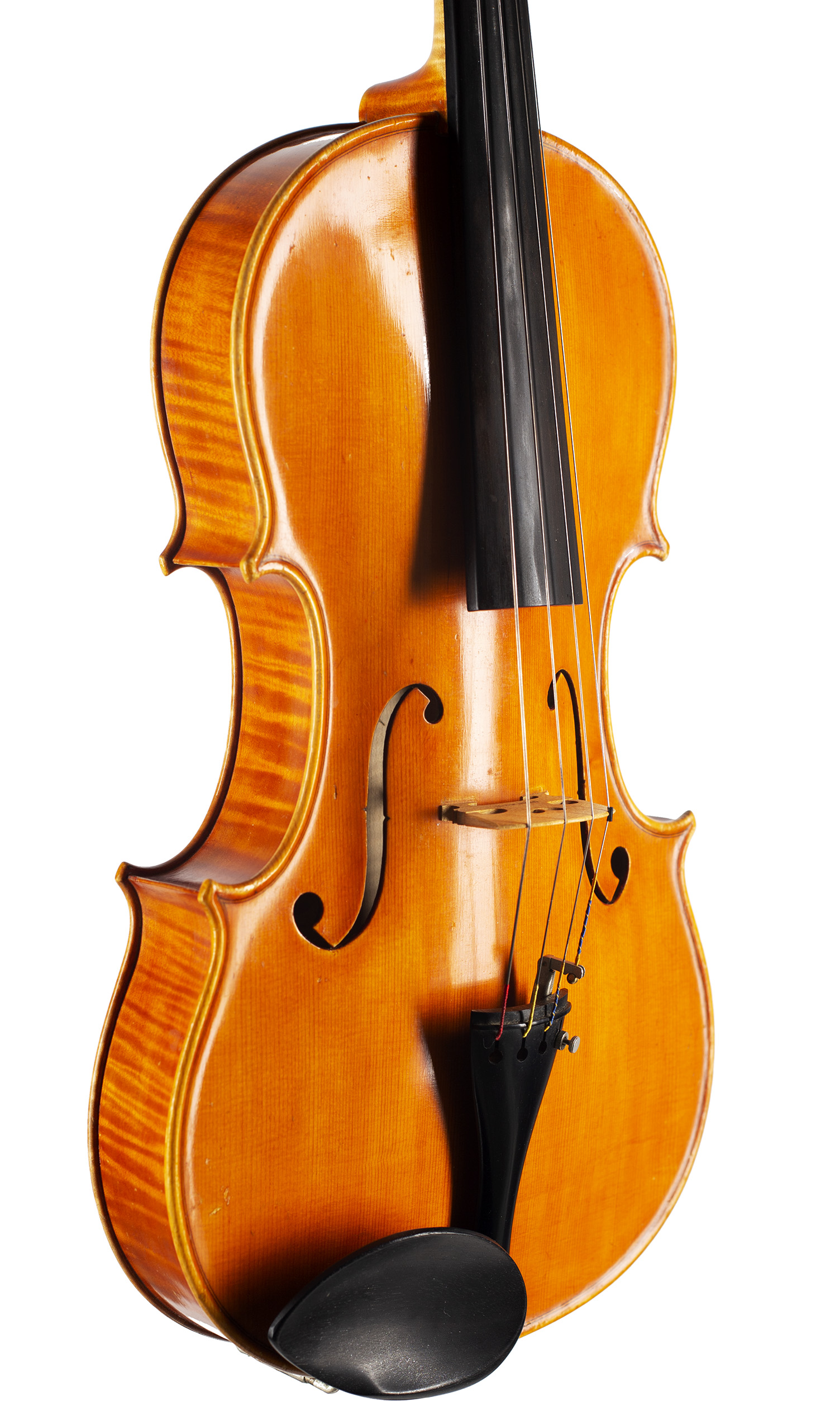 A viola by Giovanni Battista Morassi, Cremona, 1974 — angled view, 50°