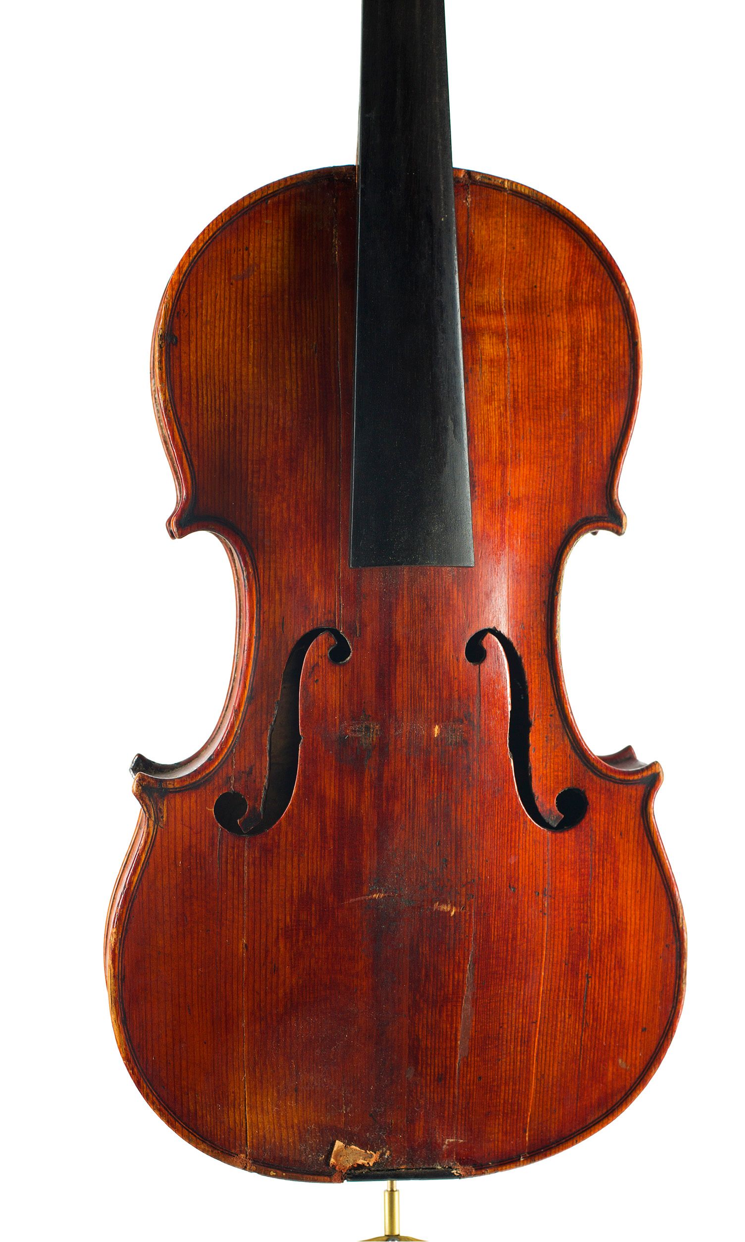 Violin by Samuel Gilkes, London, circa 1800 — angled view, 10°