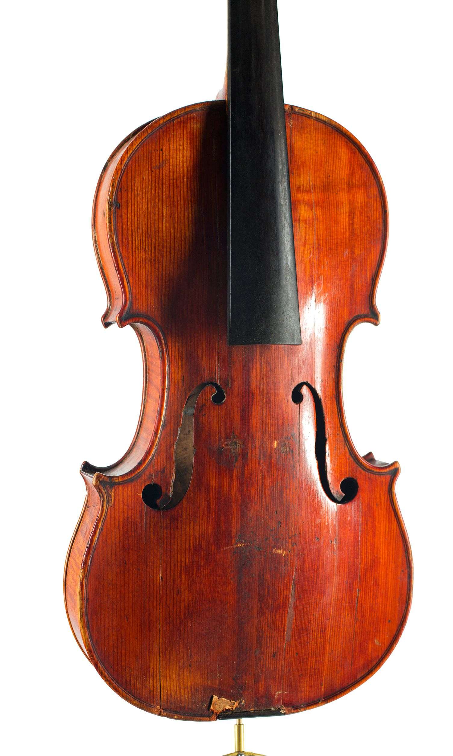Violin by Samuel Gilkes, London, circa 1800 — angled view, 20°