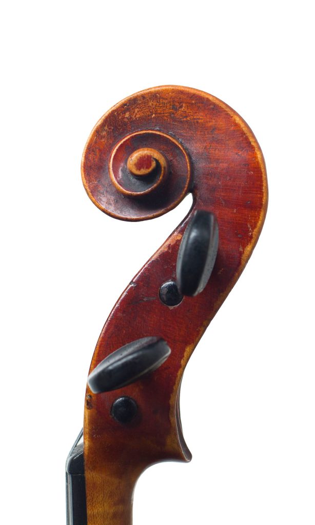 Violin by Jesse Dennis, London, circa 1830 — scroll
