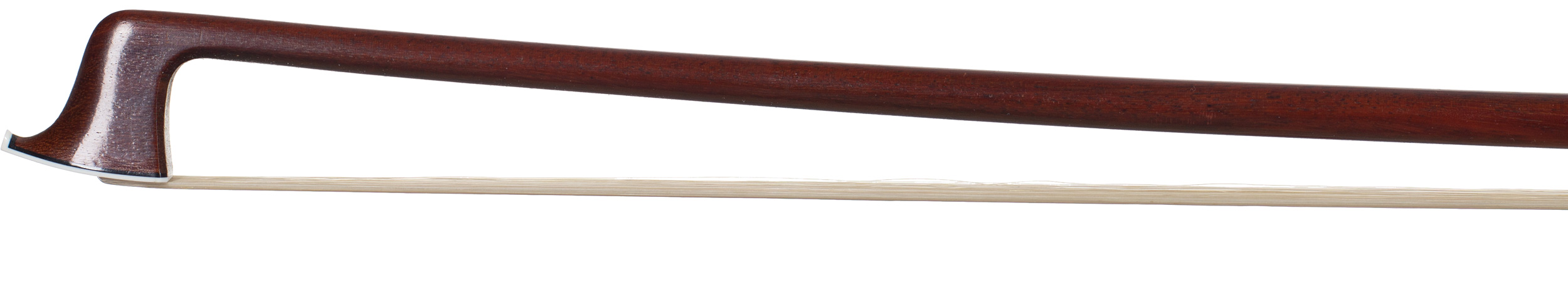 A nickel-mounted violin bow by L. Morizot freres, France, 1955 — head