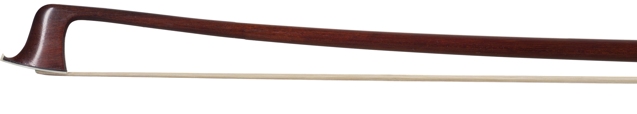 A nickel-mounted violin bow by L. Morizot freres, France, 1955 — head