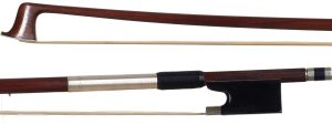 A nickel-mounted violin bow by Otto Dürrschmidt, Germany — head and frog