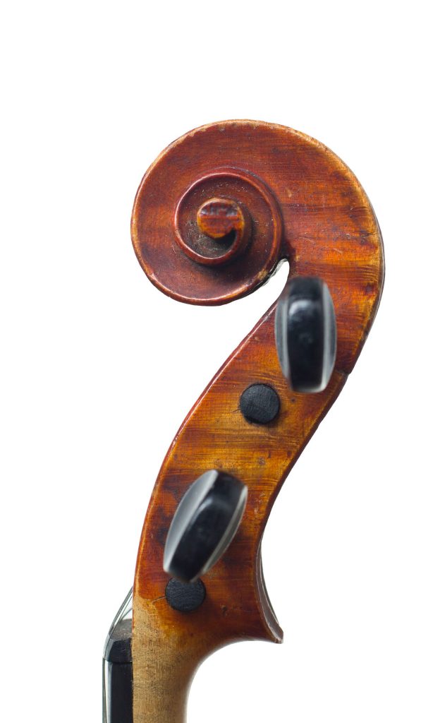 Violin, Workshop of Justin Derazey, Mirecourt, circa 1890 — scroll