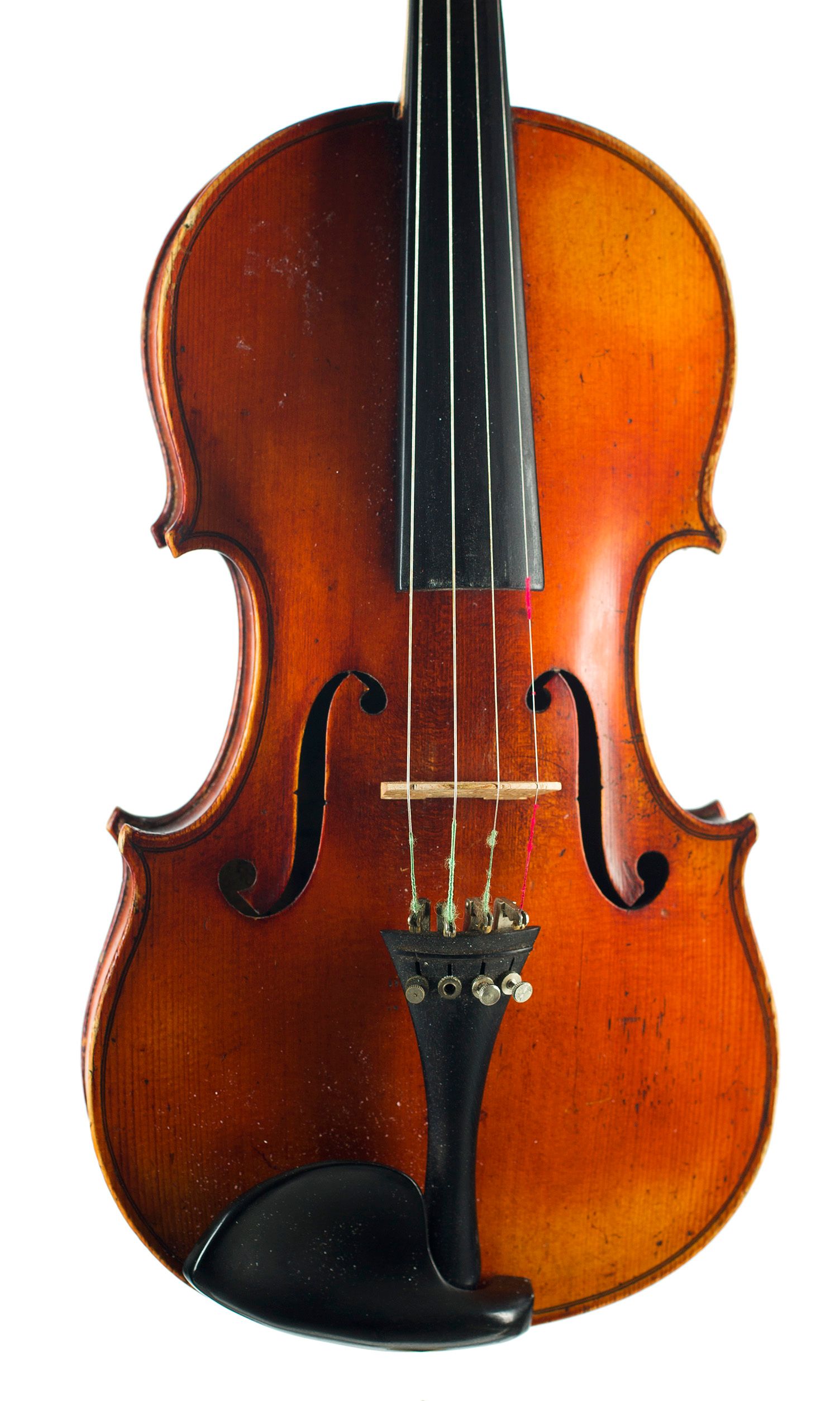 Violin, Workshop of Justin Derazey, Mirecourt, circa 1890 — angled view, 10°