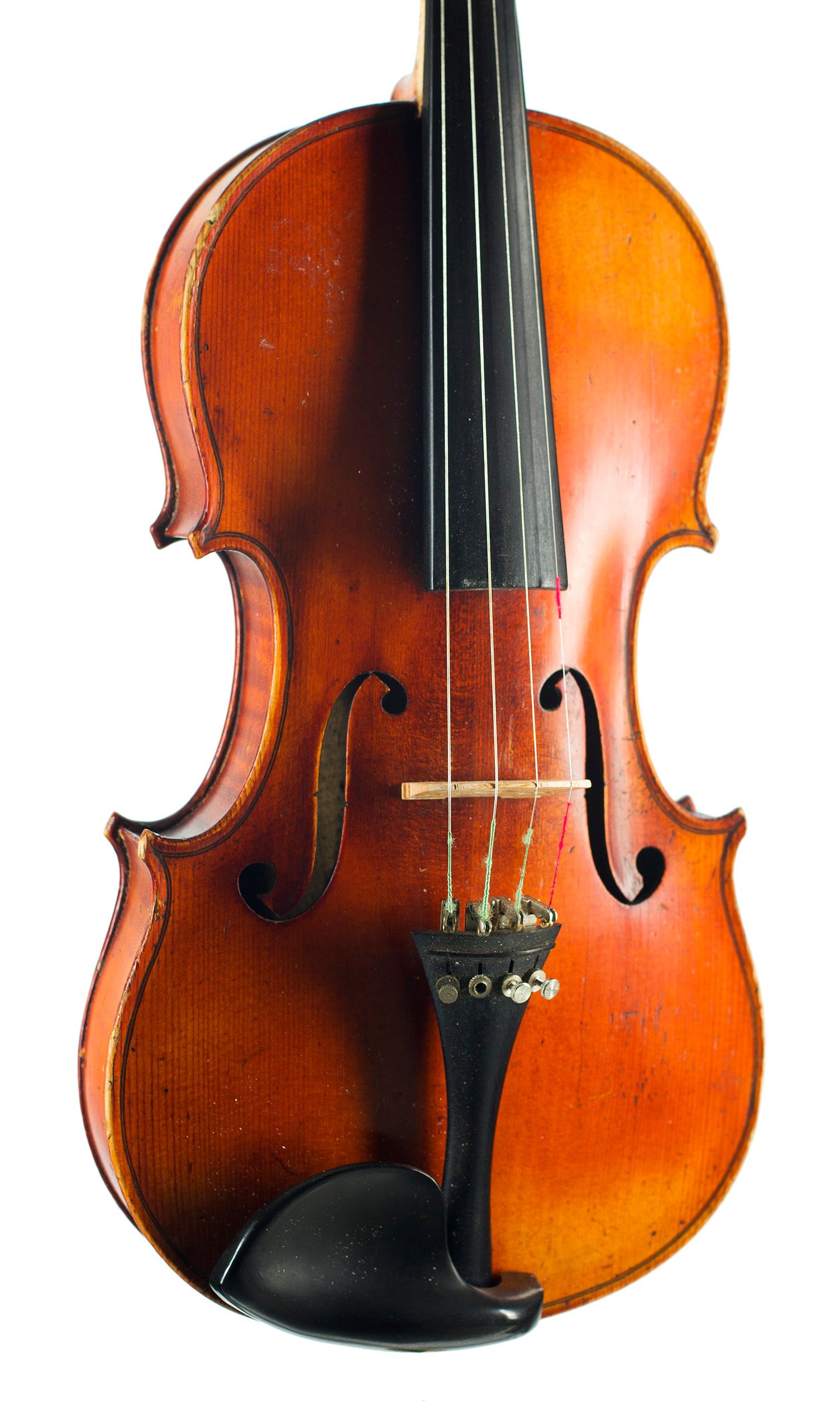 Violin, Workshop of Justin Derazey, Mirecourt, circa 1890 — angled view, 20°