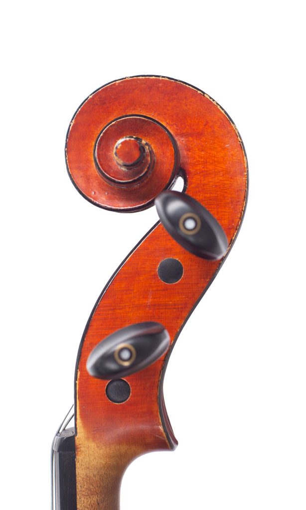 Violin, ascribed to the Workshop of Emile Boulangeot, Lyon — scroll