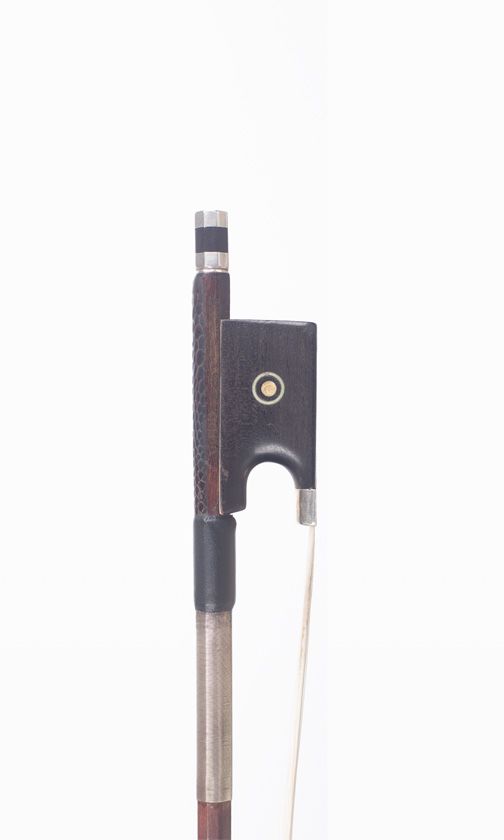 A silver-mounted cello bow by John Dodd, Kew — frog detail