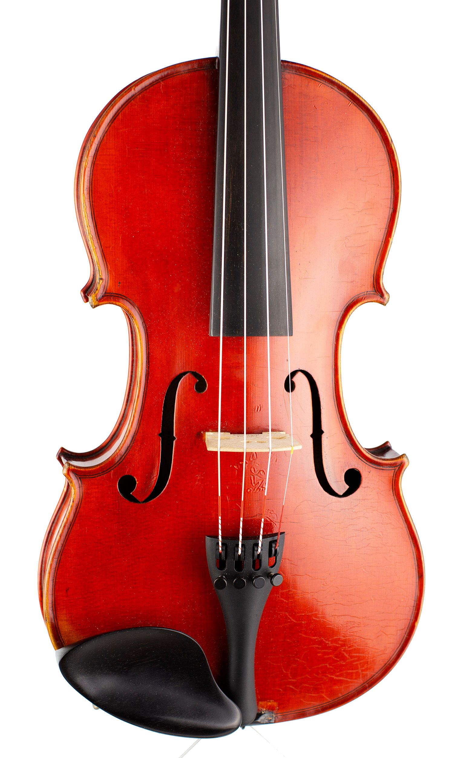 Violin by L. P. Balmforth, Leeds, 1915 — angled view, 10°