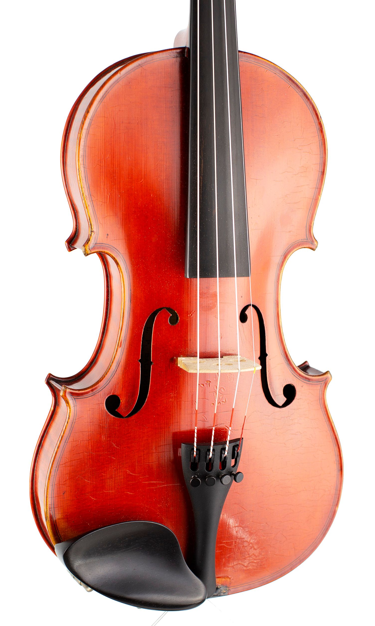 Violin by L. P. Balmforth, Leeds, 1915 — angled view, 20°