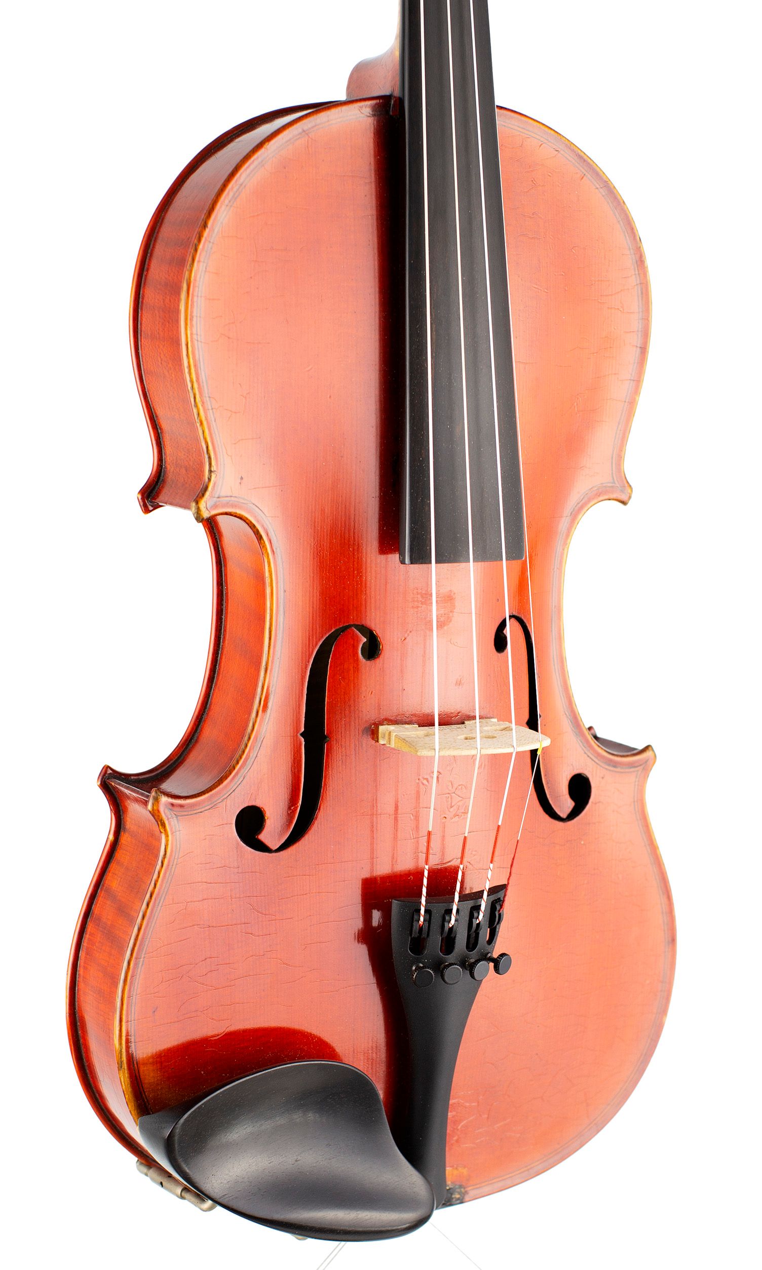 Violin by L. P. Balmforth, Leeds, 1915 — angled view, 30°