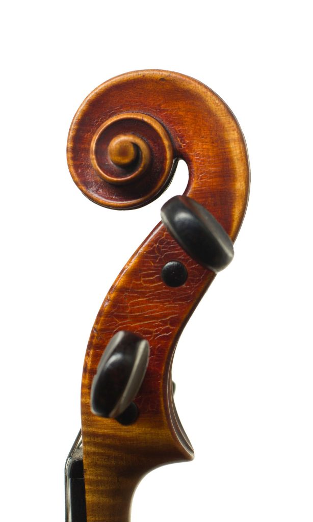 Violin, Workshop of Charles Enel, Paris, 1922 — scroll