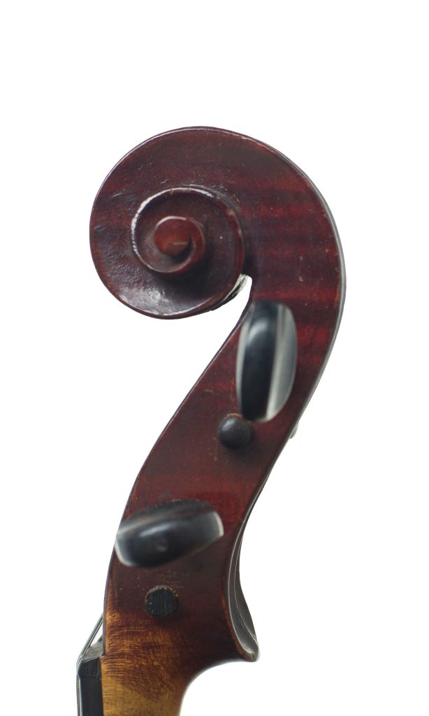 Violin, Workshop of Jerome Thibouville-Lamy, Mirecourt, circa 1910 — scroll