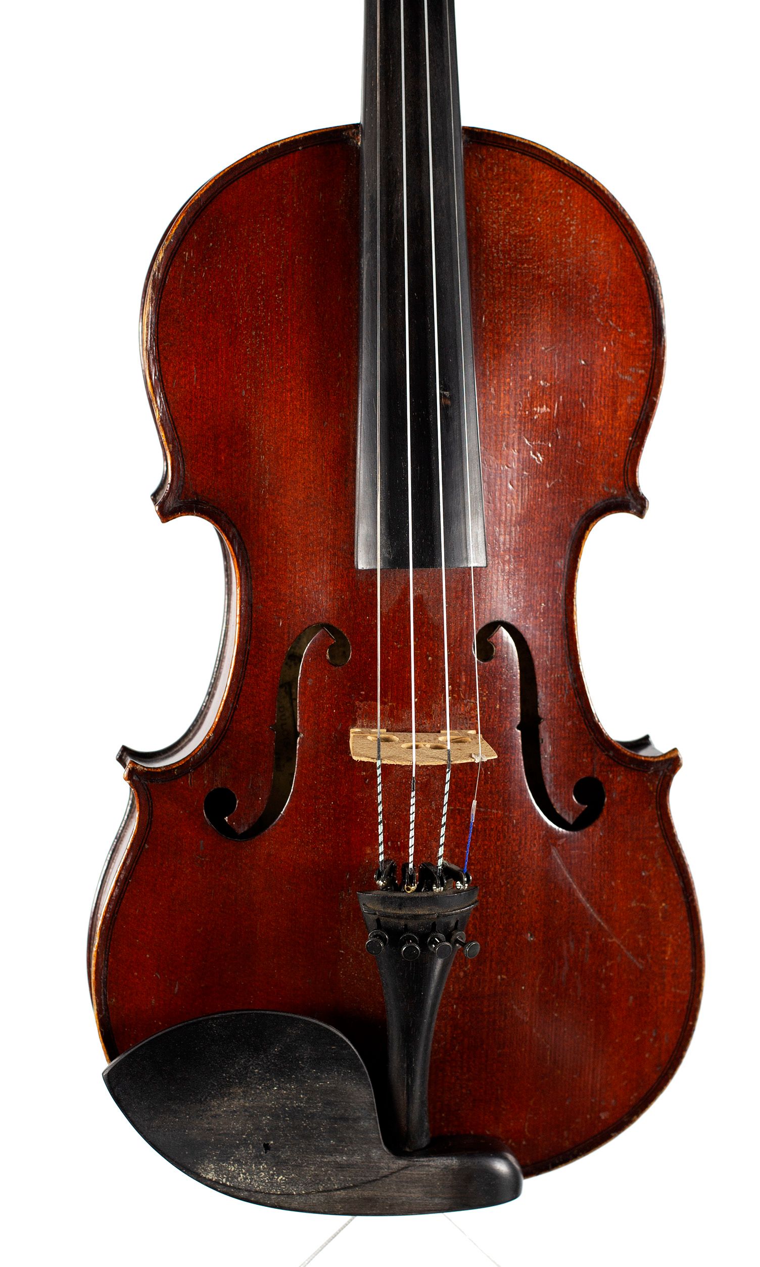 Violin, Workshop of Jerome Thibouville-Lamy, Mirecourt, circa 1910 — angled view, 10°