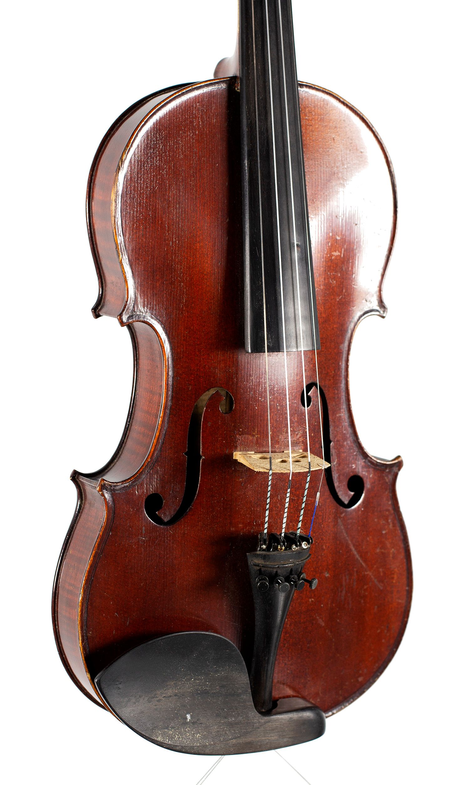 Violin, Workshop of Jerome Thibouville-Lamy, Mirecourt, circa 1910 — angled view, 30°