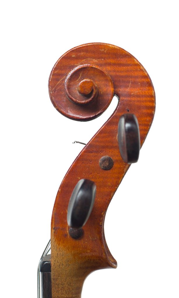 Violin, Workshop of Jerome Thibouville-Lamy, Mirecourt, circa 1900 — scroll