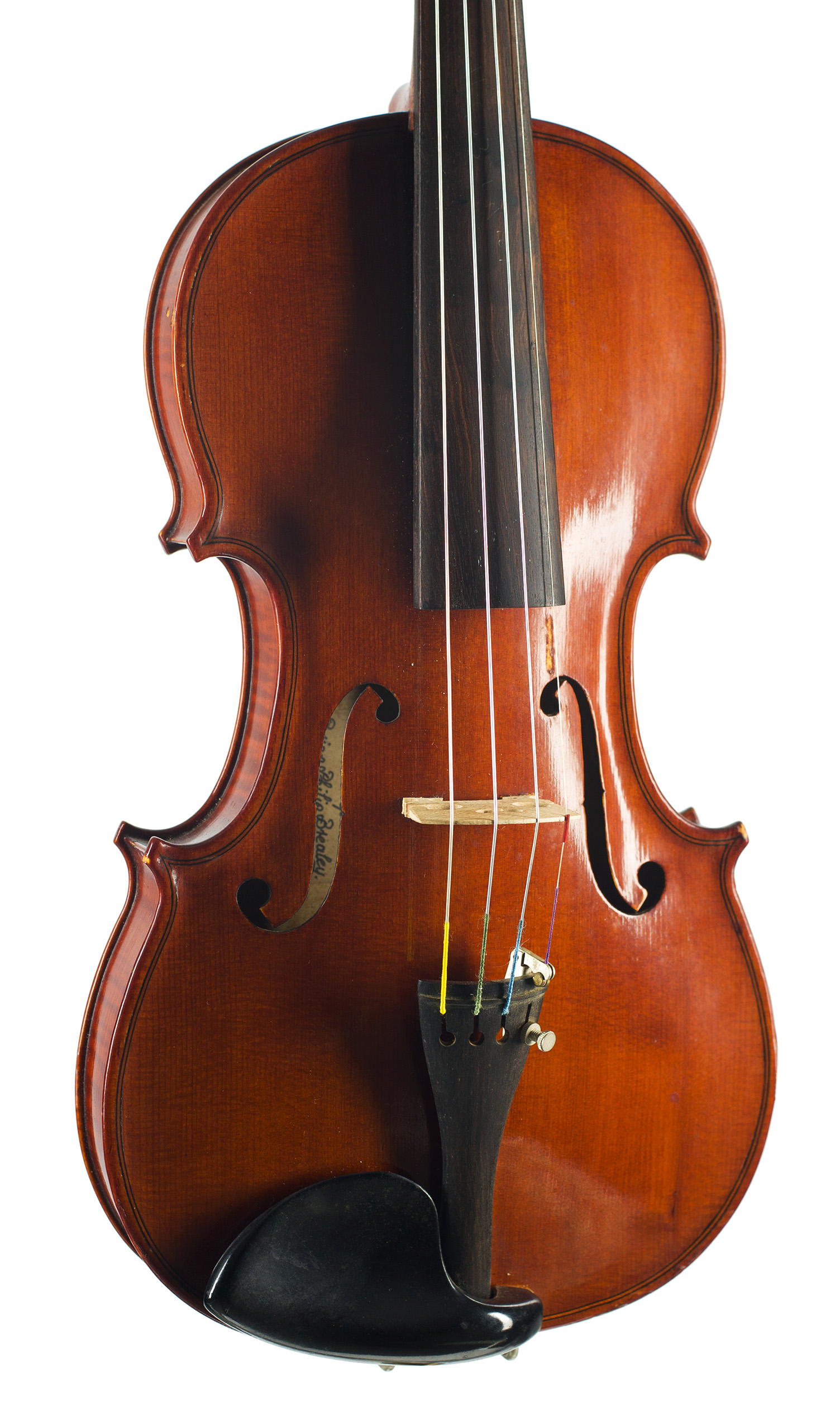 A violin, by Brian Philip Brealey, Nottingham, 1987 — angled view, 20°