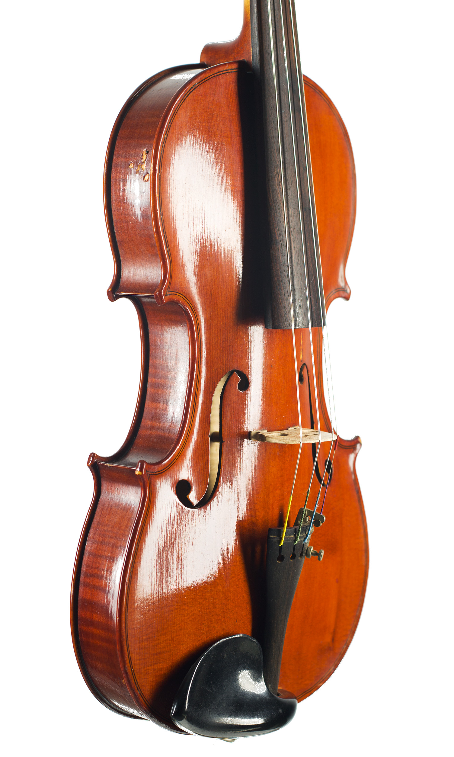 A violin, by Brian Philip Brealey, Nottingham, 1987 — angled view, 50°