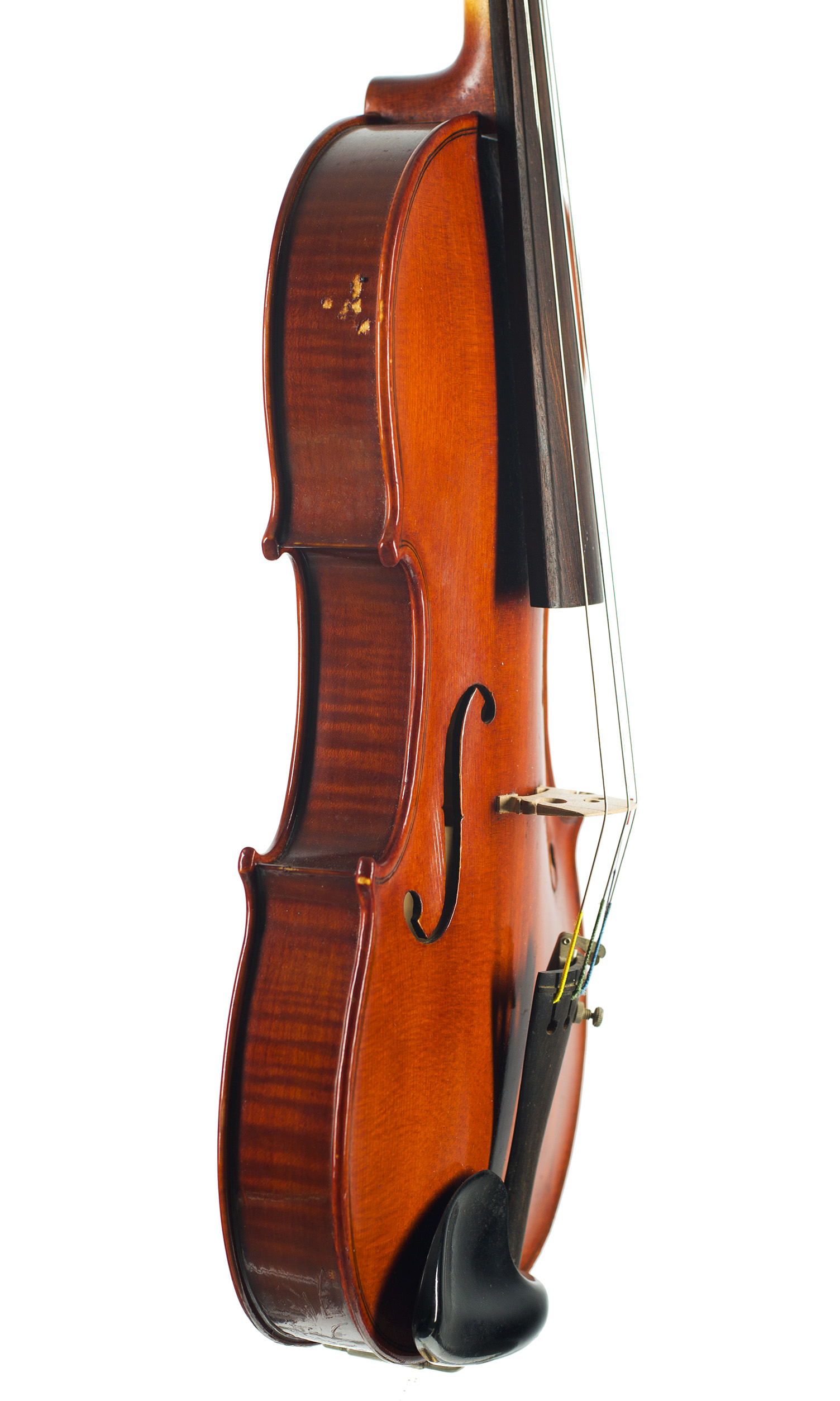 A violin, by Brian Philip Brealey, Nottingham, 1987 — angled view, 70°
