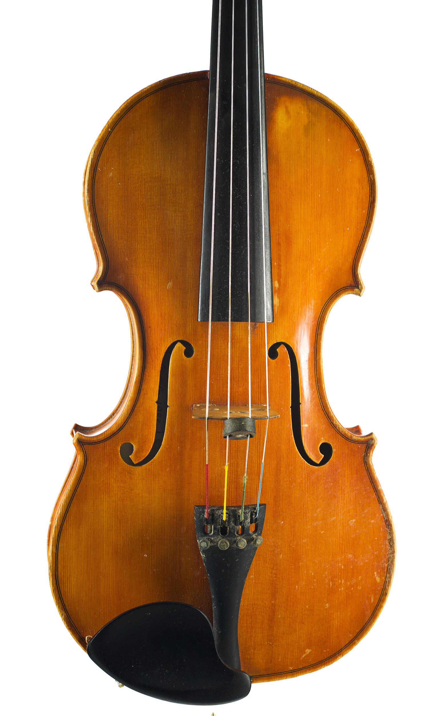 A viola by Miranda Karol, Cardiff 1983 — angled view, 10°