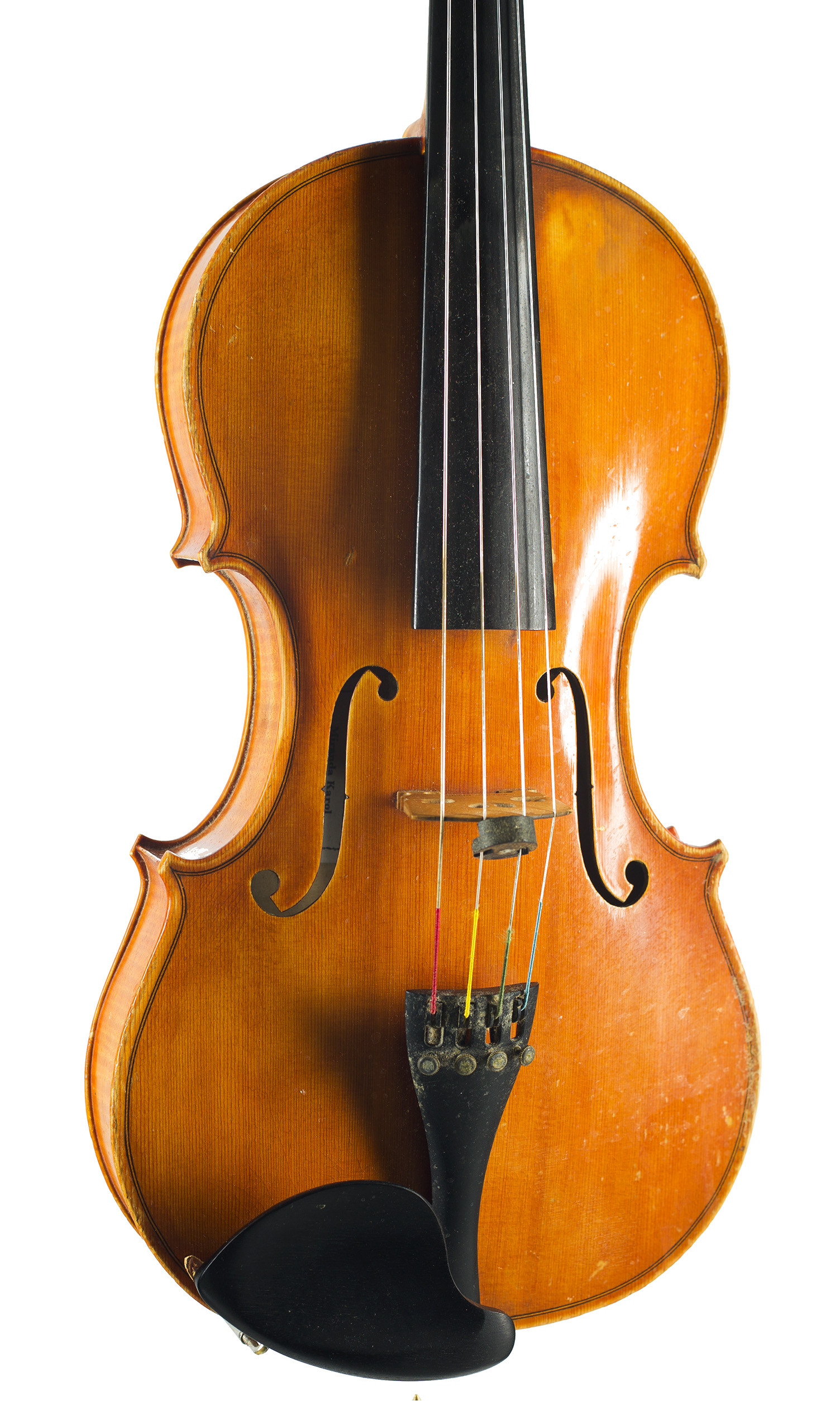 A viola by Miranda Karol, Cardiff 1983 — angled view, 20°