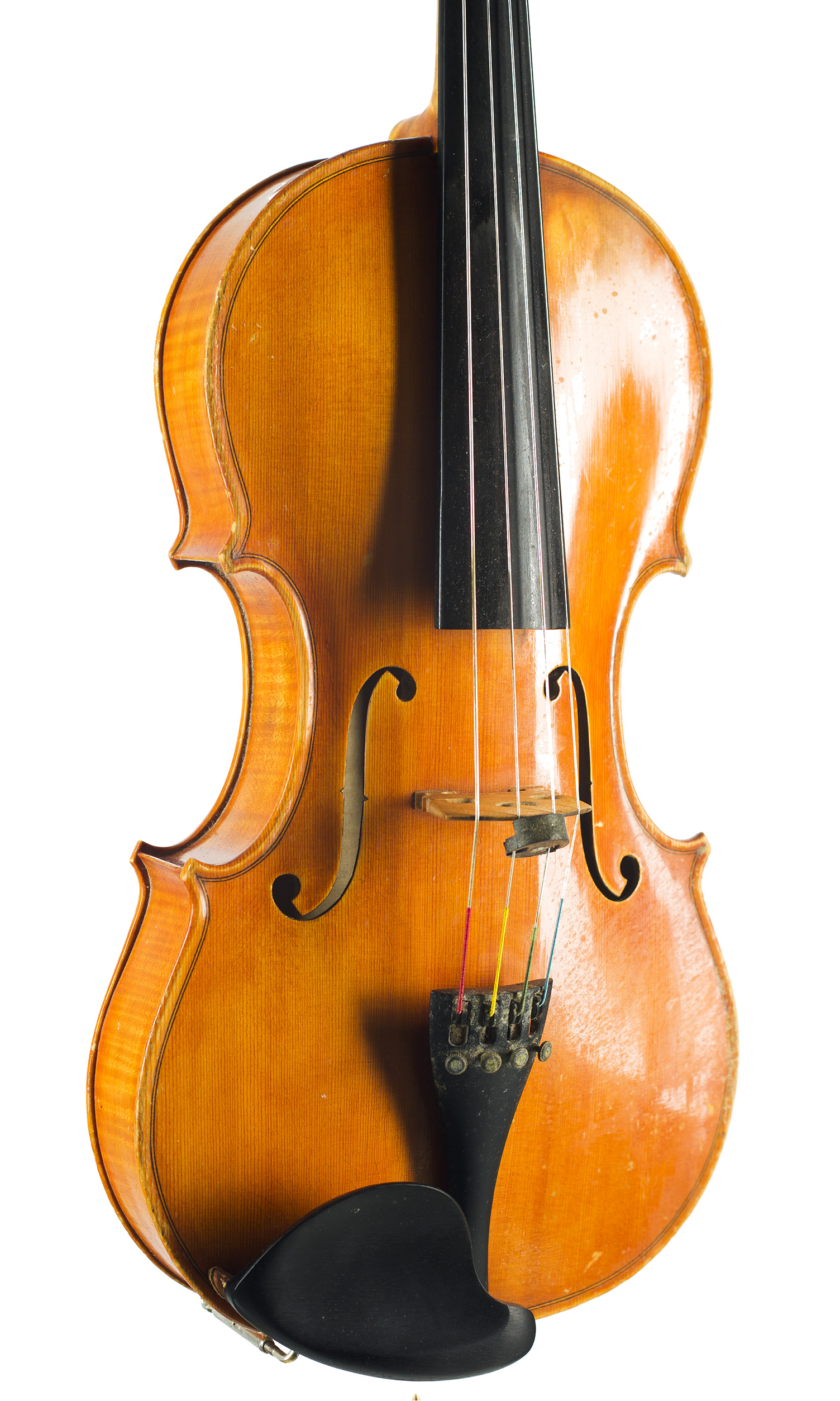 A viola by Miranda Karol, Cardiff 1983 — angled view, 30°