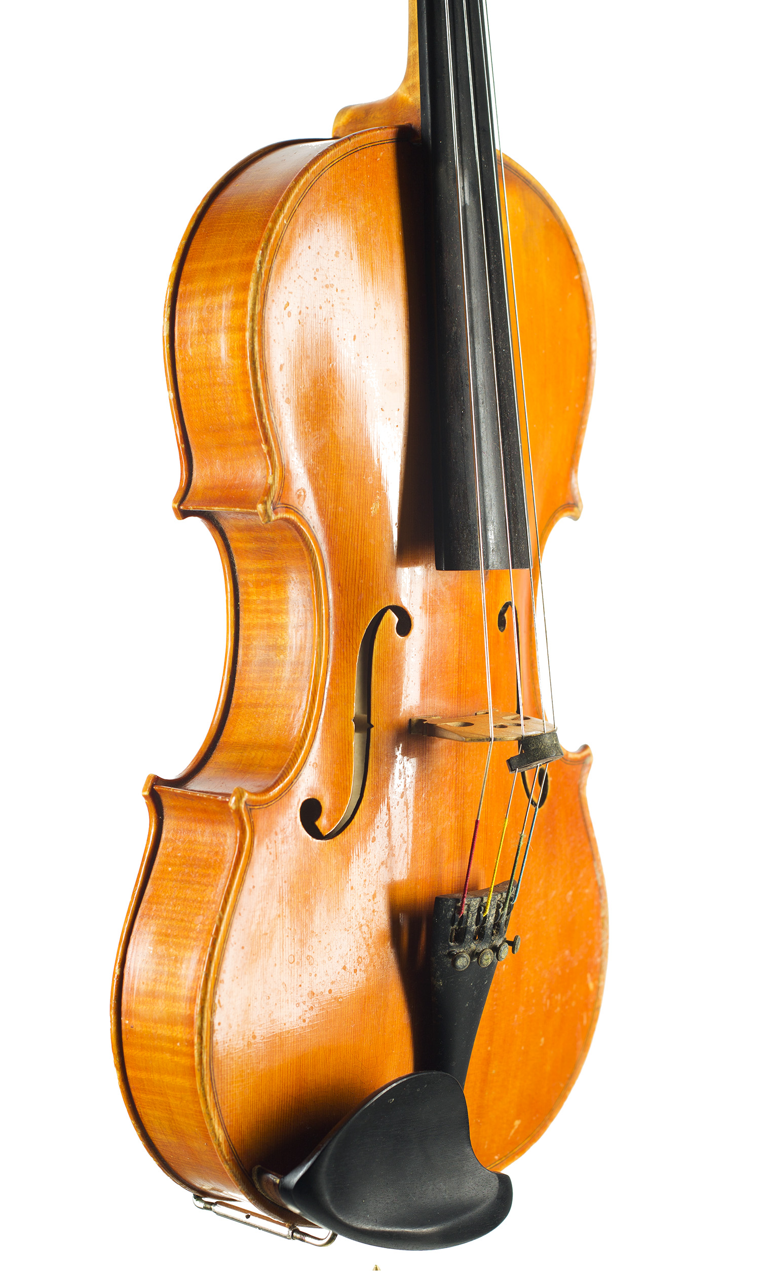 A viola by Miranda Karol, Cardiff 1983 — angled view, 50°
