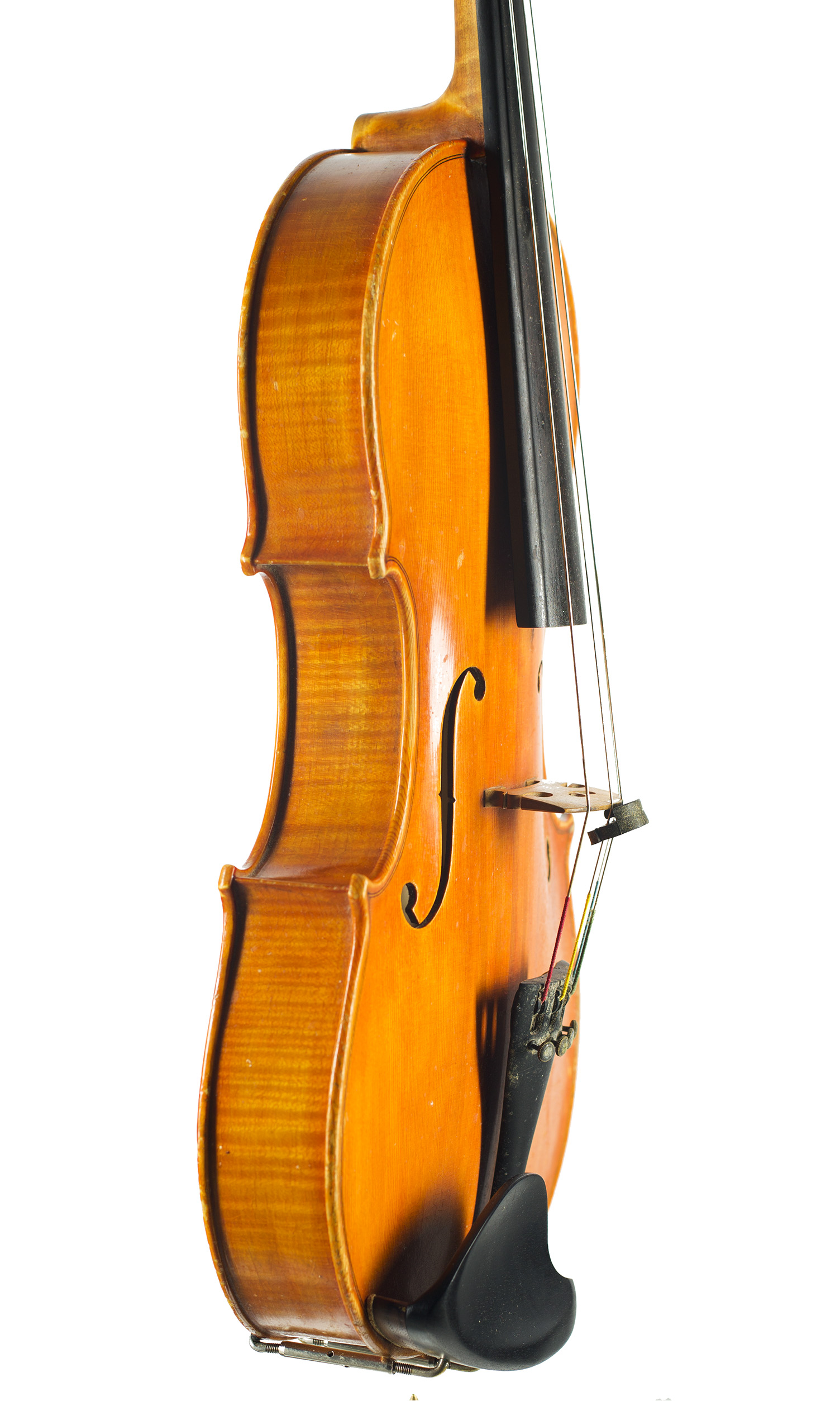 A viola by Miranda Karol, Cardiff 1983 — angled view, 70°