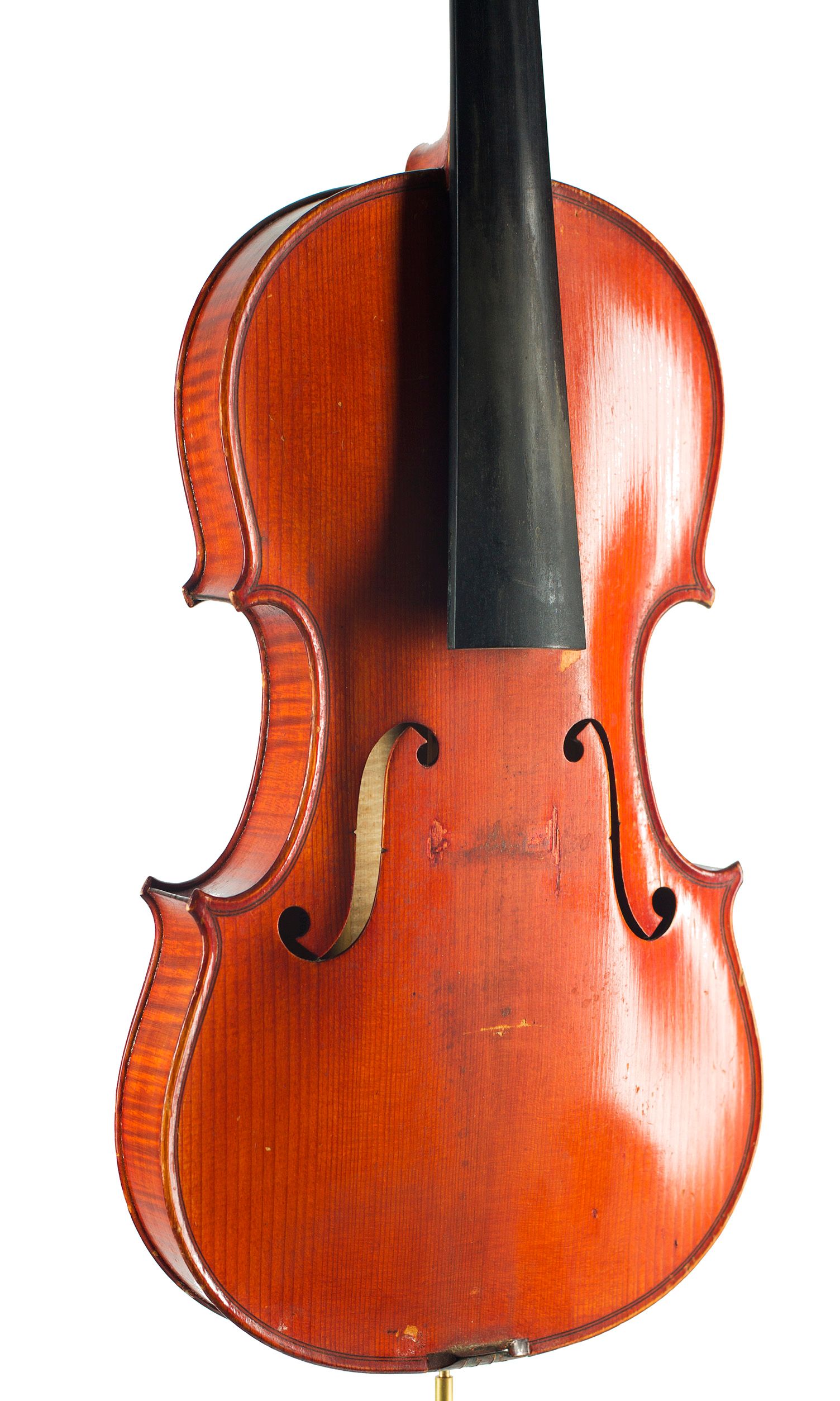 Violin by Ch. J. B. Collin-Mezin Fils, Mirecourt, 1926 — angled view, 30°
