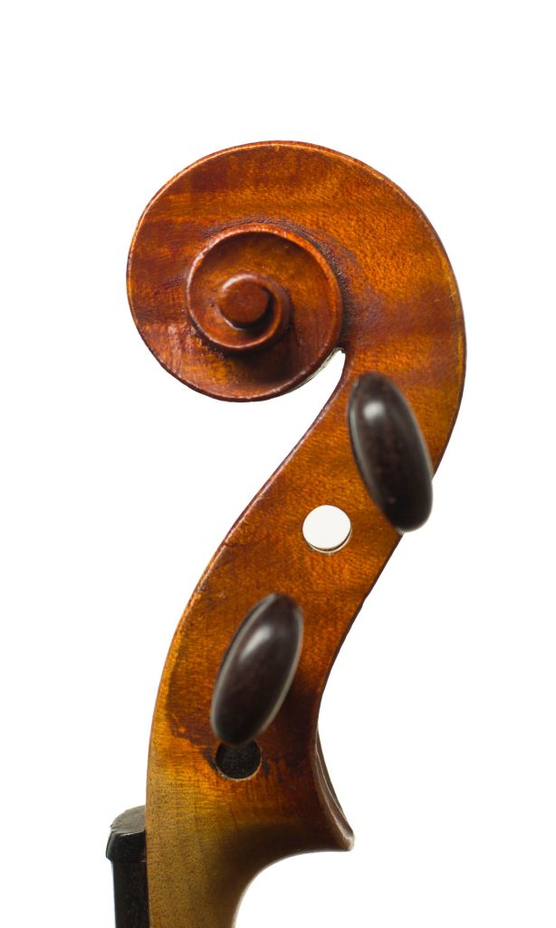 Violin, Workshop of Jerome Thibouville-Lamy, Mirecourt, circa 1910 — scroll