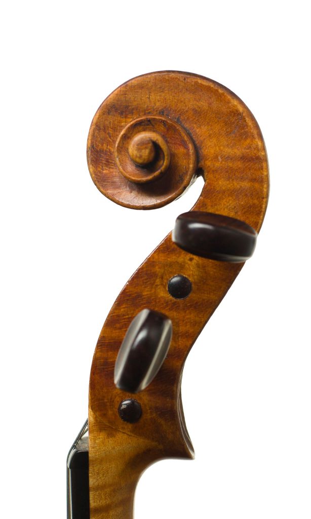Violin by Walter H. Mayson, Manchester, 1890 — scroll