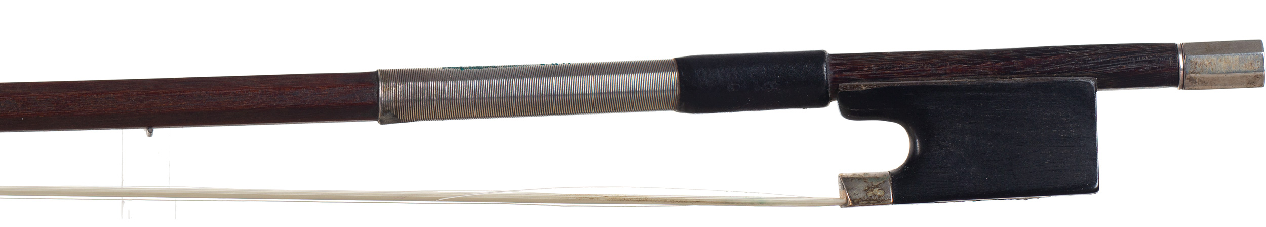 A silver-mounted violin bow by Weichold — frog