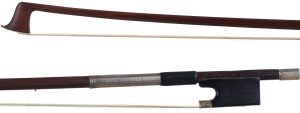 A silver-mounted violin bow by Weichold — head and frog