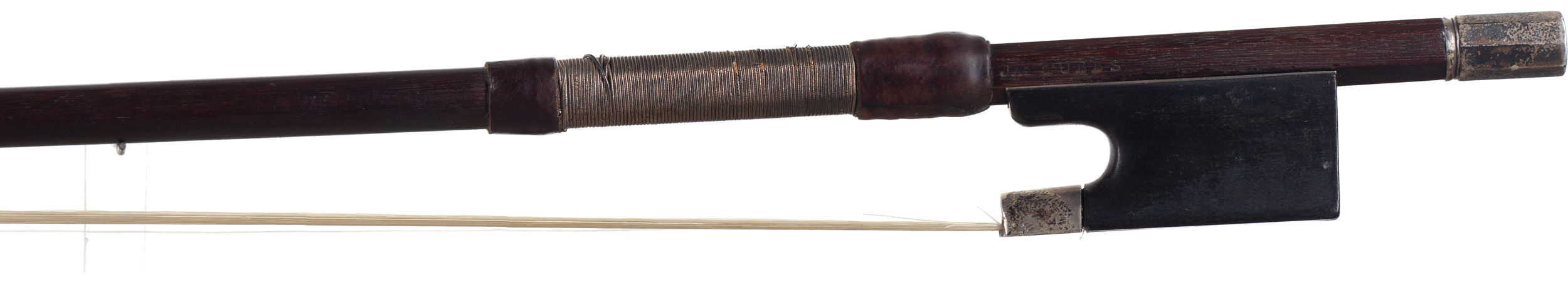 A silver-mounted violin bow by James Tubbs, London, circa 1890 — frog