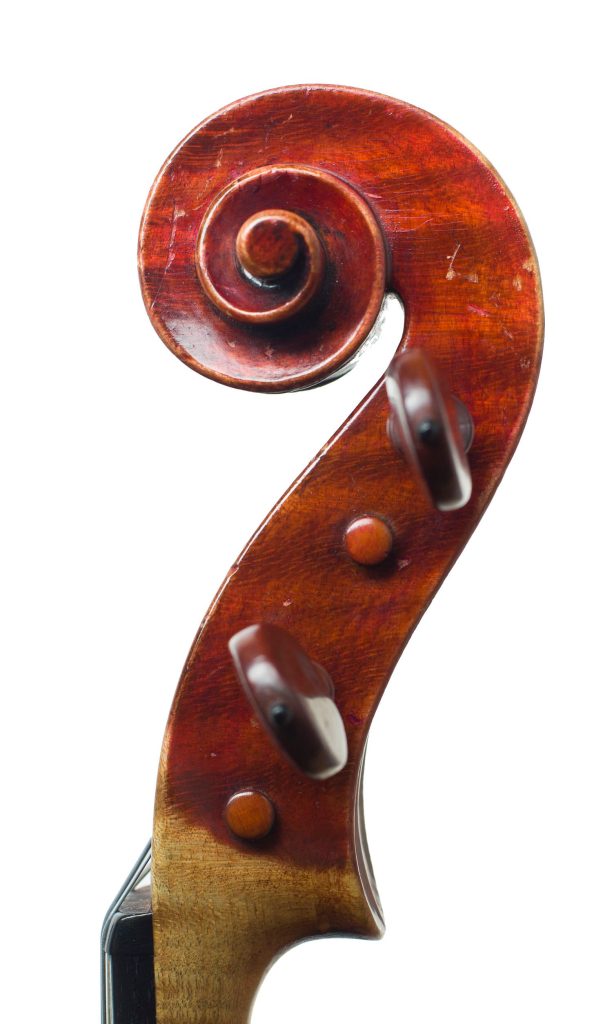 Viola, Workshop of E. Voigt, England, 1953 — scroll