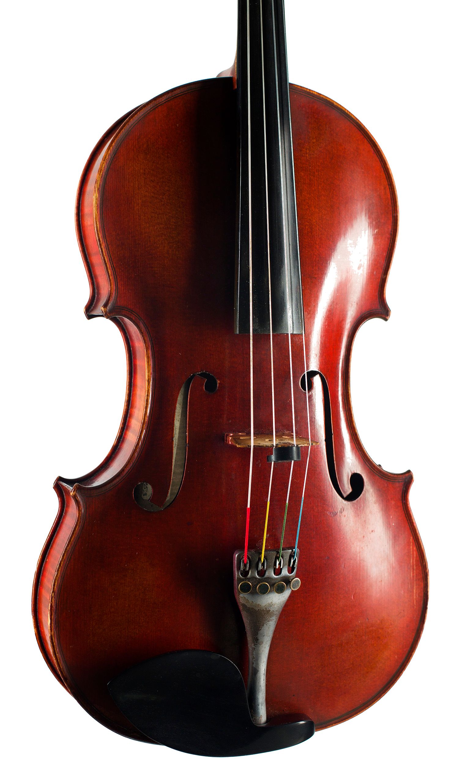 Viola, Workshop of E. Voigt, England, 1953 — angled view, 20°