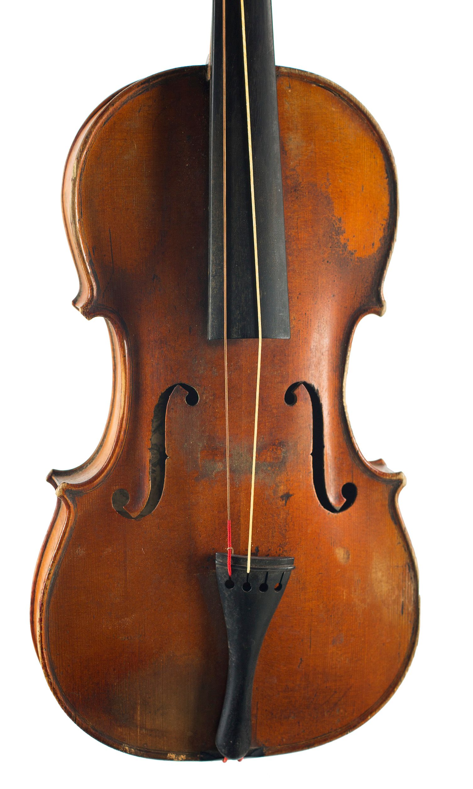 Violin by Nicolas Augustin Chappuy, Paris, 1765 — angled view, 10°