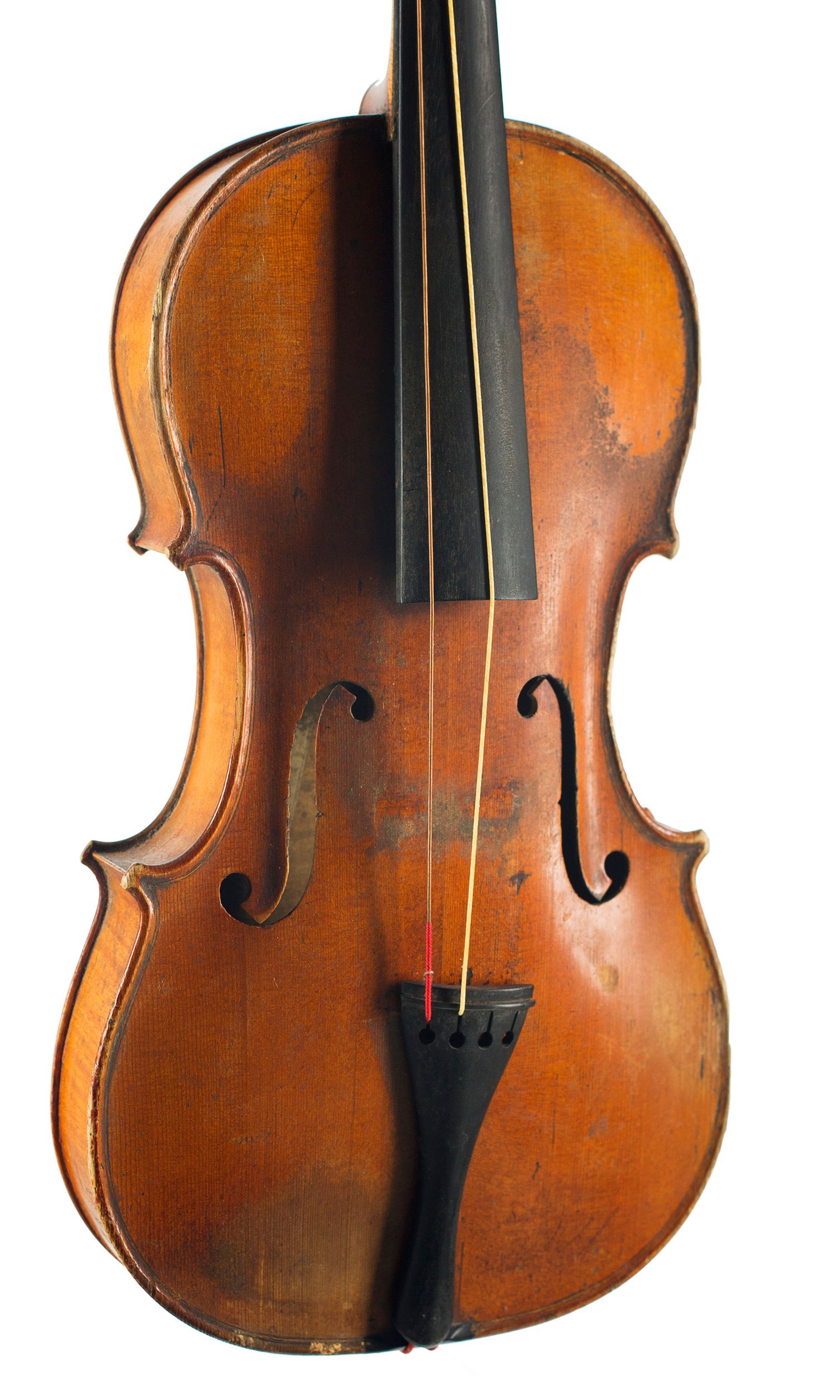 Violin by Nicolas Augustin Chappuy, Paris, 1765 — angled view, 20°
