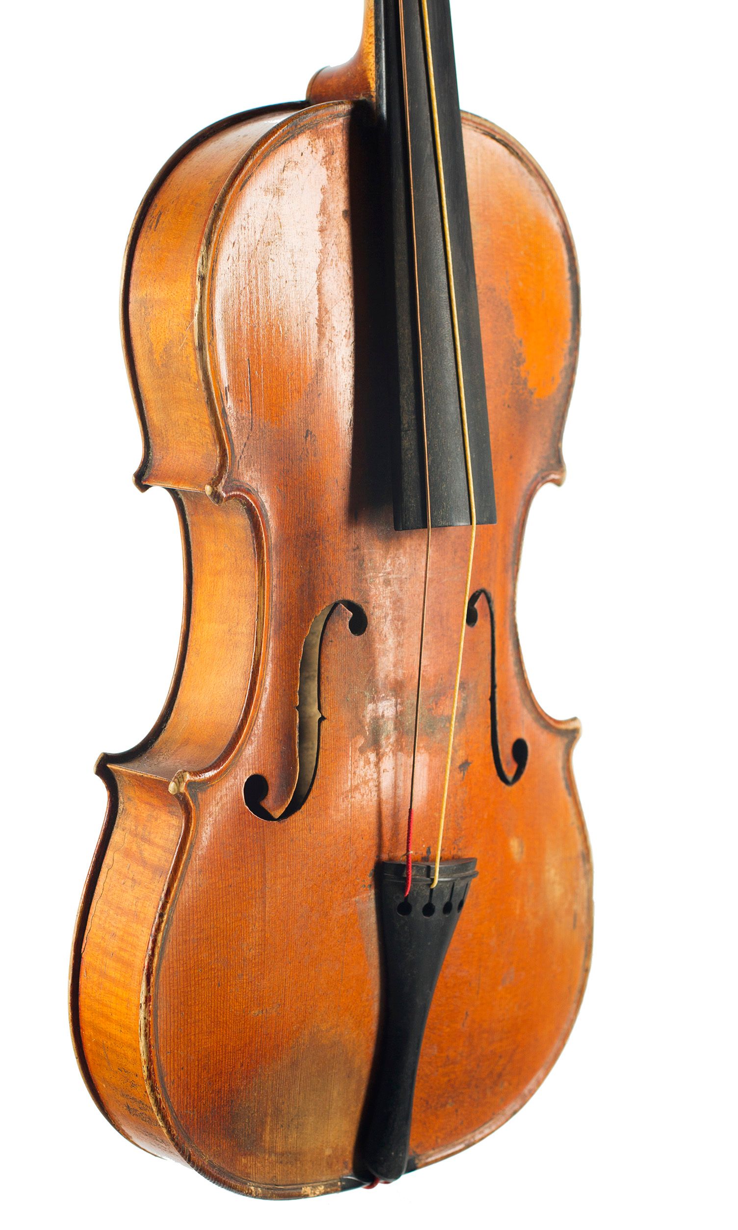 Violin by Nicolas Augustin Chappuy, Paris, 1765 — angled view, 40°