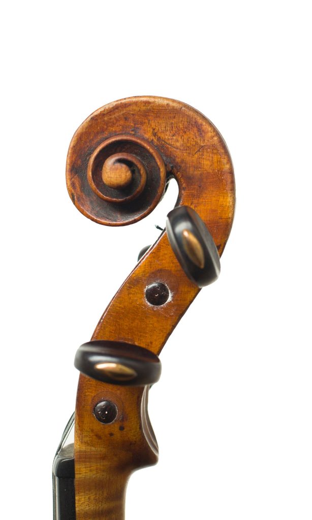 Violin by David Tecchler, Rome, 1736 — scroll