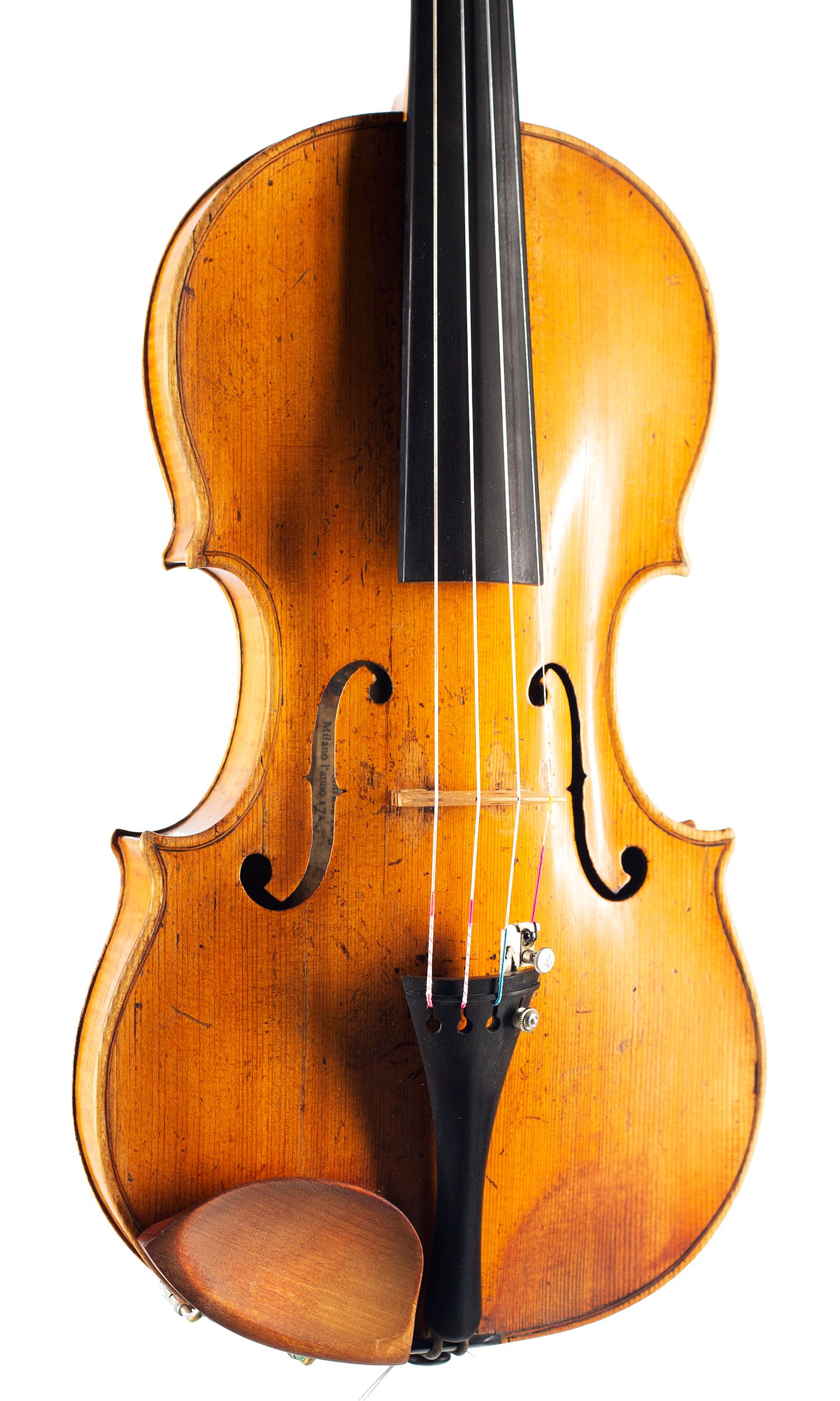 Violin by Carlo Antonio Testore, Milan, circa 1725 — angled view, 20°