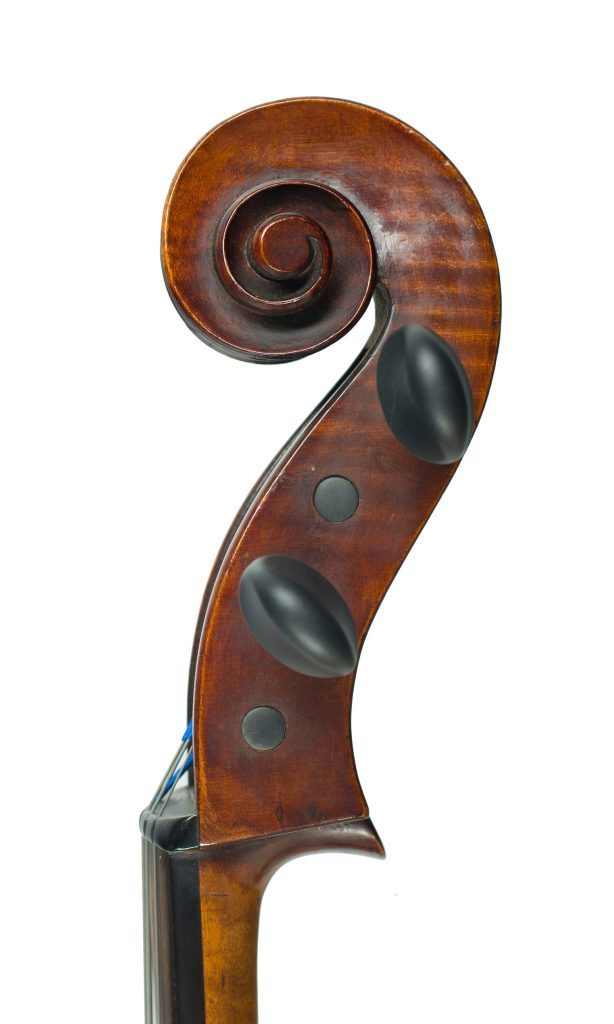 Cello by Anton Kessel, Reitenfeld, circa 1910 — scroll