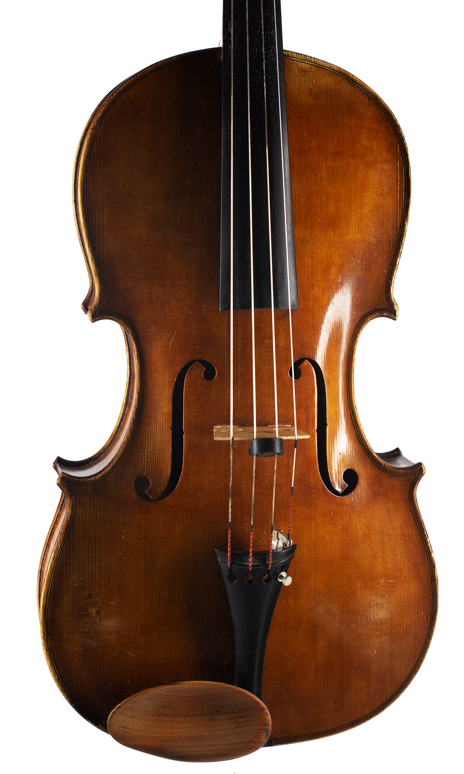 A viola by Victor Baston, Southall, 1948 — angled view, 10°