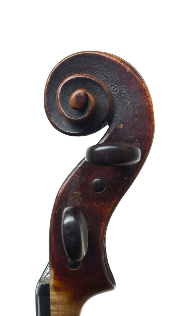 Violin by Georges Chanot, Paris, 1840 — scroll