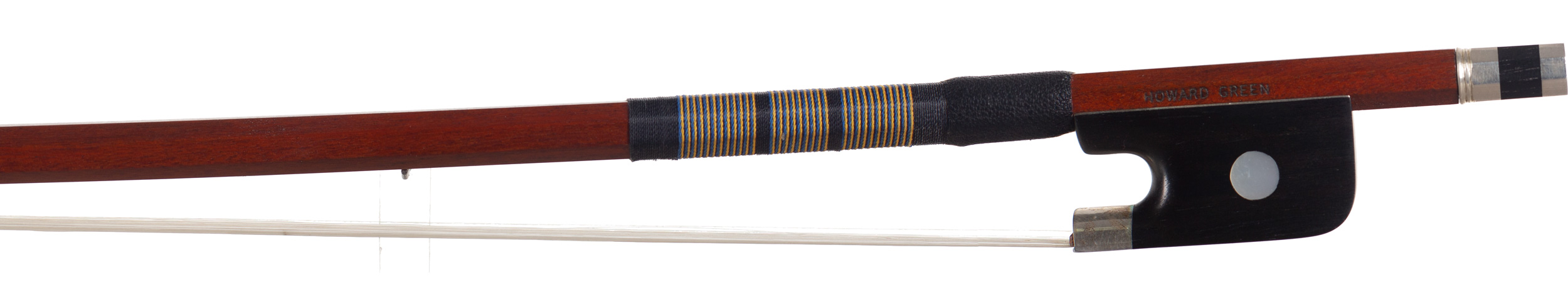 A silver-mounted contemporary viola bow by Howard Green, Tayport — frog